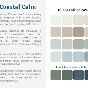 Coastal Color Palette: Sherwin Williams Calm Coastal Paint Palette for ...