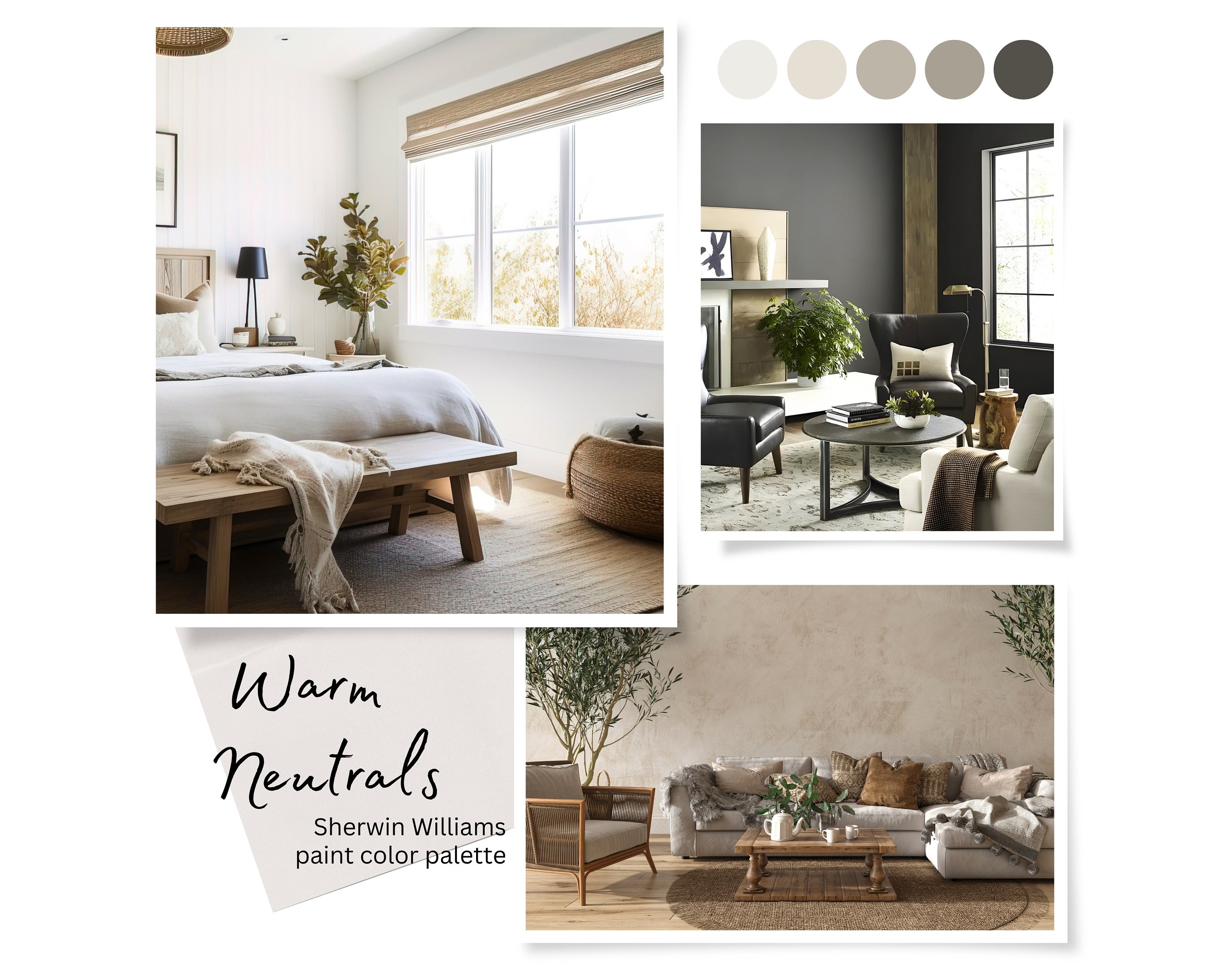 Curated visual reference: Picture Idea: Warm Neutrals Color Palette Sherwin Williams Paint Palette For Modern