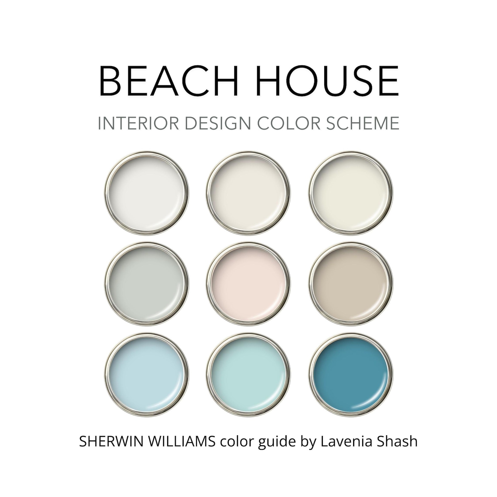 Beach House Color Palette: Sherwin Williams Whole House Interior Paint ...