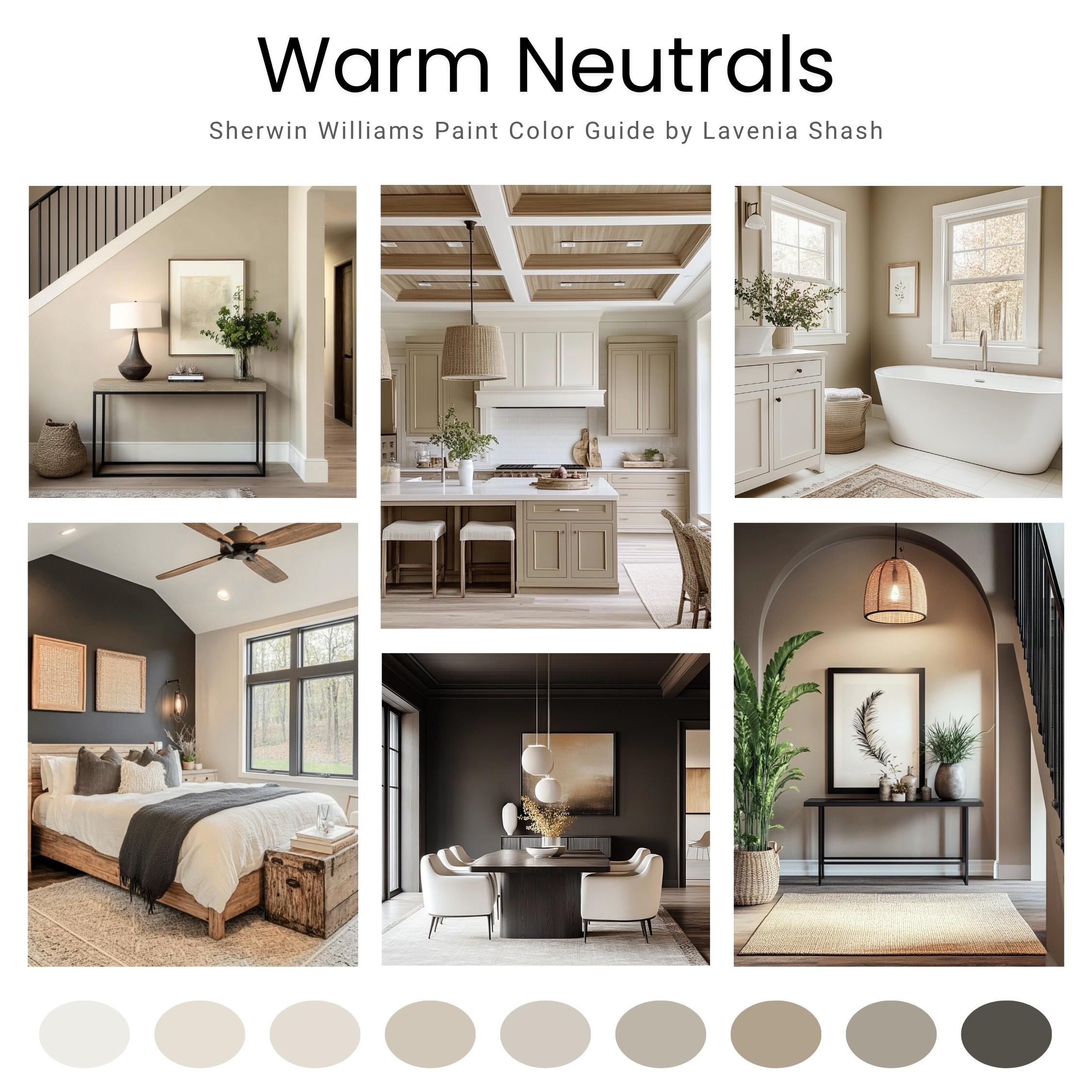 Warm Neutrals Color Palette: Sherwin Williams Paint Palette for Modern ...