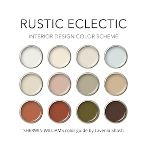 Sherwin Williams Paint Palette: Rustic Eclectic Whole House Color Scheme (PDF Download)