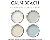 Sherwin Williams Beach House Color Palette with Sea Salt, Paint Palette for Calm Coastal Farmhouse, Interior and Exterior, Whole House Guide