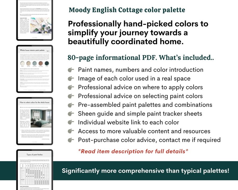 English Cottage Color Palette: Sherwin Williams Moody Paint Scheme for ...