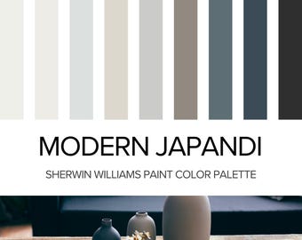 Japandi Color Palette: Sherwin Williams Home Paint Scheme - Modern and Trendy Neutrals for Interior.