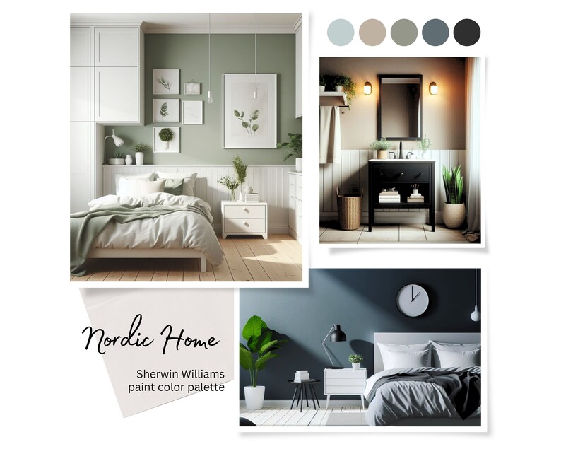 Nordic Scandinavian Color Palette: Sherwin Williams Paint Palette for ...