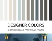 Modern Designer Colors: Sherwin Williams Whole House Interior Paint Palette - Coastal, Farmhouse, Cottage, Scandinavian.