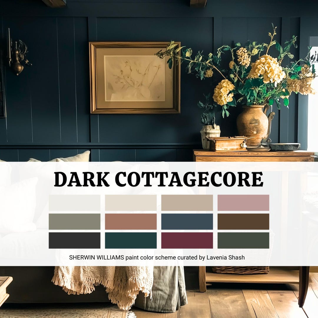 Cottagecore Color Palette: Sherwin Williams Dark and Moody Whole House ...