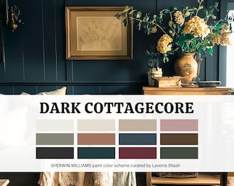 Cottagecore Color Palette: Sherwin Williams Dark And Moody Whole House Interior Paint Scheme .