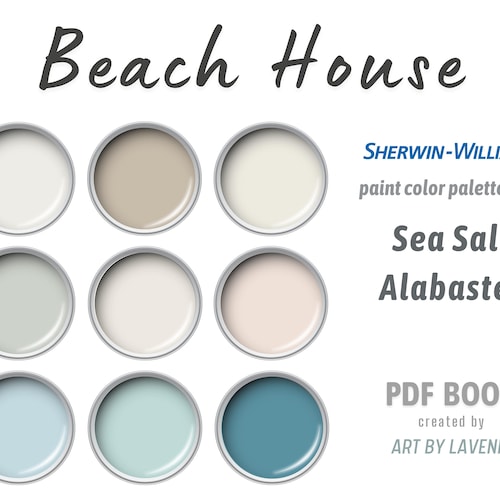 Sherwin Williams Beach House Color Palette With Sea Salt Calm Etsy