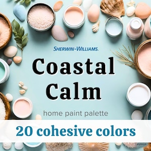 Coastal Calm: Sherwin Williams Paint Color Palette - Coastal Farmhouse, Beach House, Lake House - Blue And Green Whole House Interior Scheme