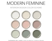 Sherwin Williams Interior Paint Color Palette: Sage Green, Blush Pink And Mauve for Girls Bedroom, Nursery, Laundry Room, Bathroom, Cabinet.