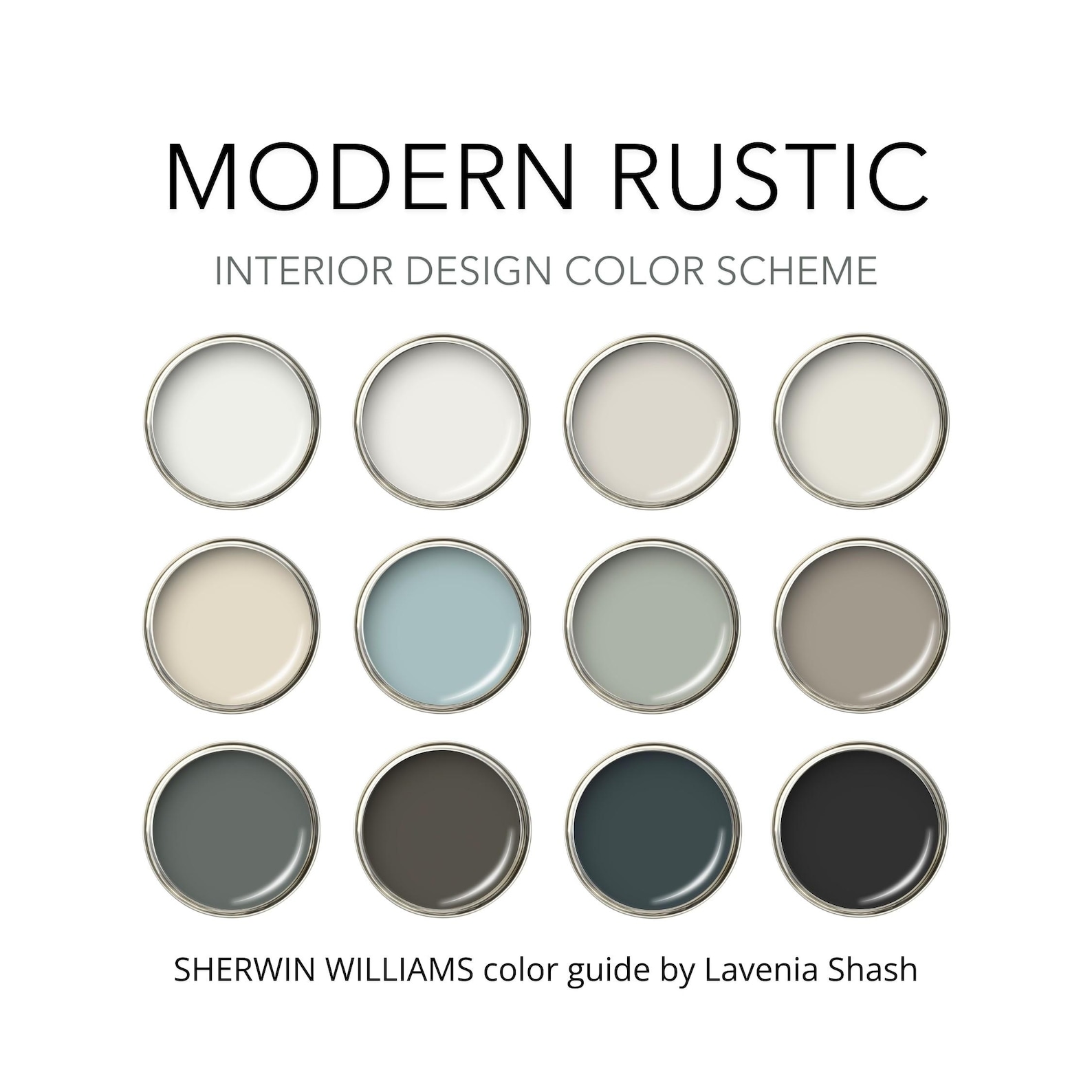 Modern Rustic Color Palette: Sherwin Williams Whole House Interior ...