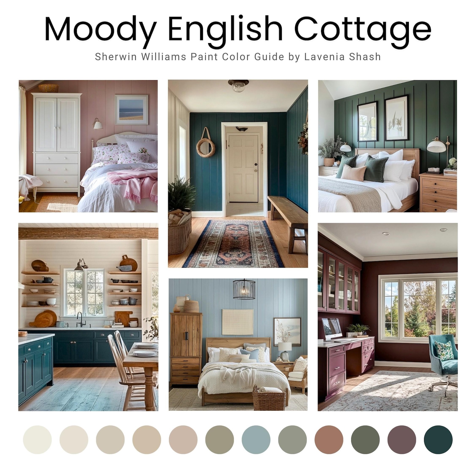 Sherwin Williams Moody English Cottage Color Palette: Whole House ...