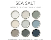 Sea Salt Color Palette: Sherwin Williams Whole House Interior Scheme - Coastal, Farmhouse, Beach Cottage.