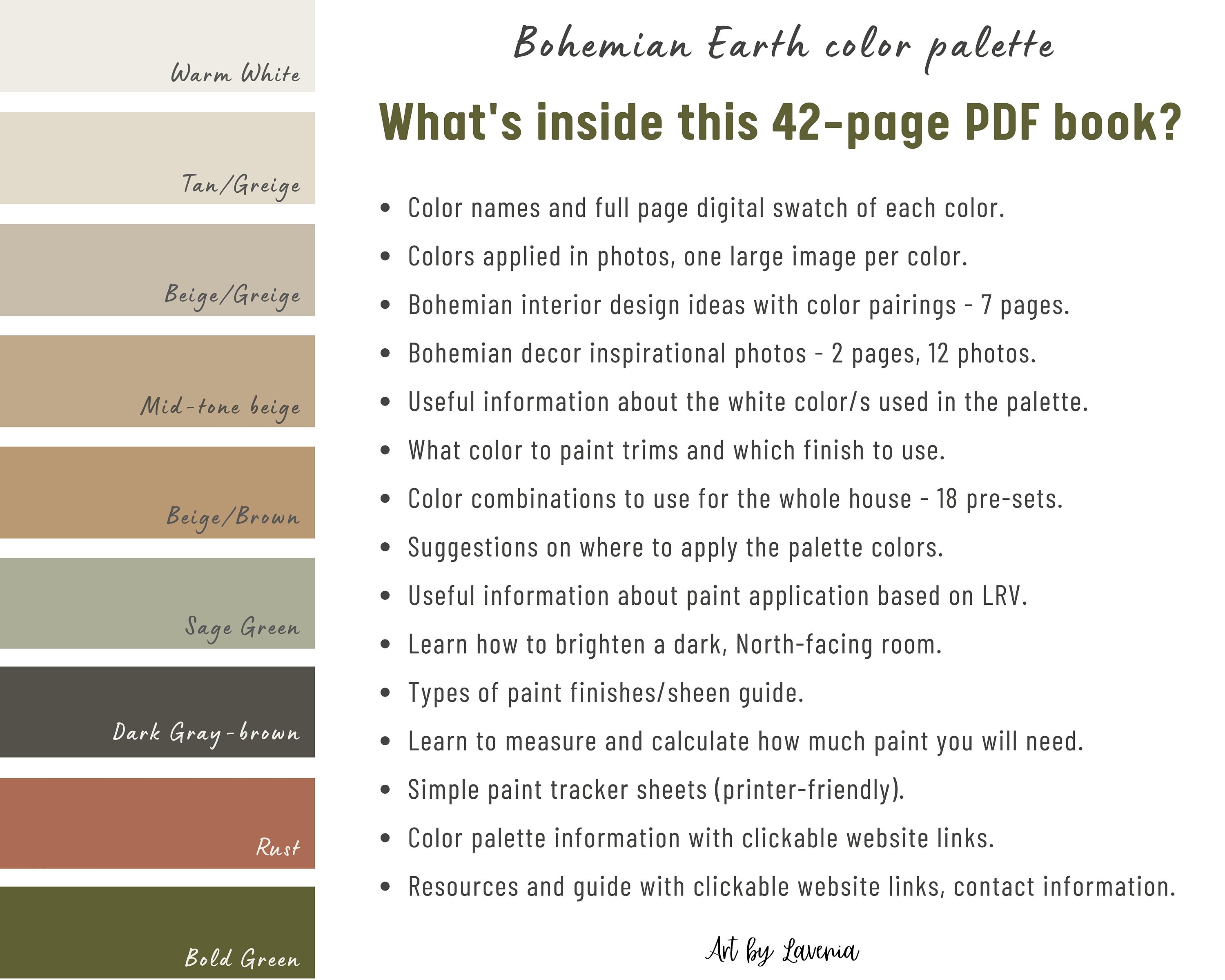 Sherwin Williams Boho Paint Color Palette Bohemian Earth Etsy UK