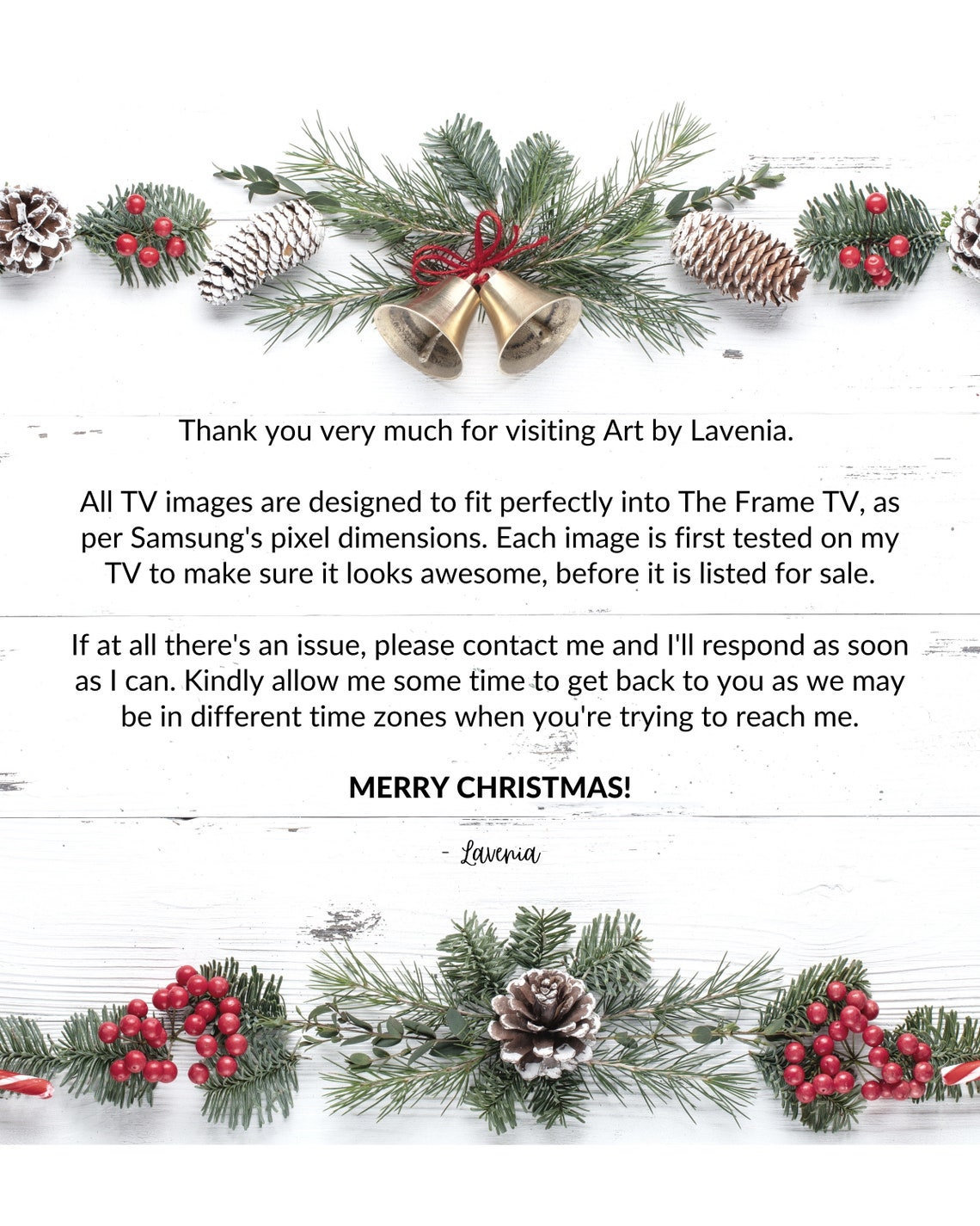 Samsung Frame TV Art Christmas Frame TV Art Merry Christmas | Etsy UK