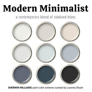 Sherwin Williams Color Palette: Modern Minimalist Whole House Interior Paint Scheme - Scandinavian and Farmhouse Inspired Timeless Colors.