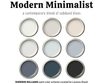 Sherwin Williams Color Palette: Modern Minimalist Whole House Interior Paint Scheme - Scandinavian and Farmhouse Inspired Timeless Colors.