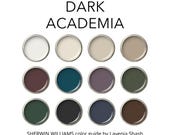 Dark Academia Color Palette: Sherwin Williams Moody Earth Tones - Eclectic Home Interior Digital Guide.