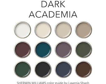 Dark Academia Color Palette: Sherwin Williams Moody Earth Tones - Eclectic Home Interior Digital Guide.