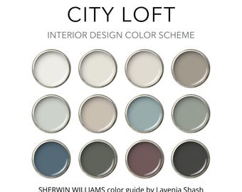City Loft Color Palette: Sherwin Williams Whole House Interior Paint Guide - Warm Neutral Scheme.
