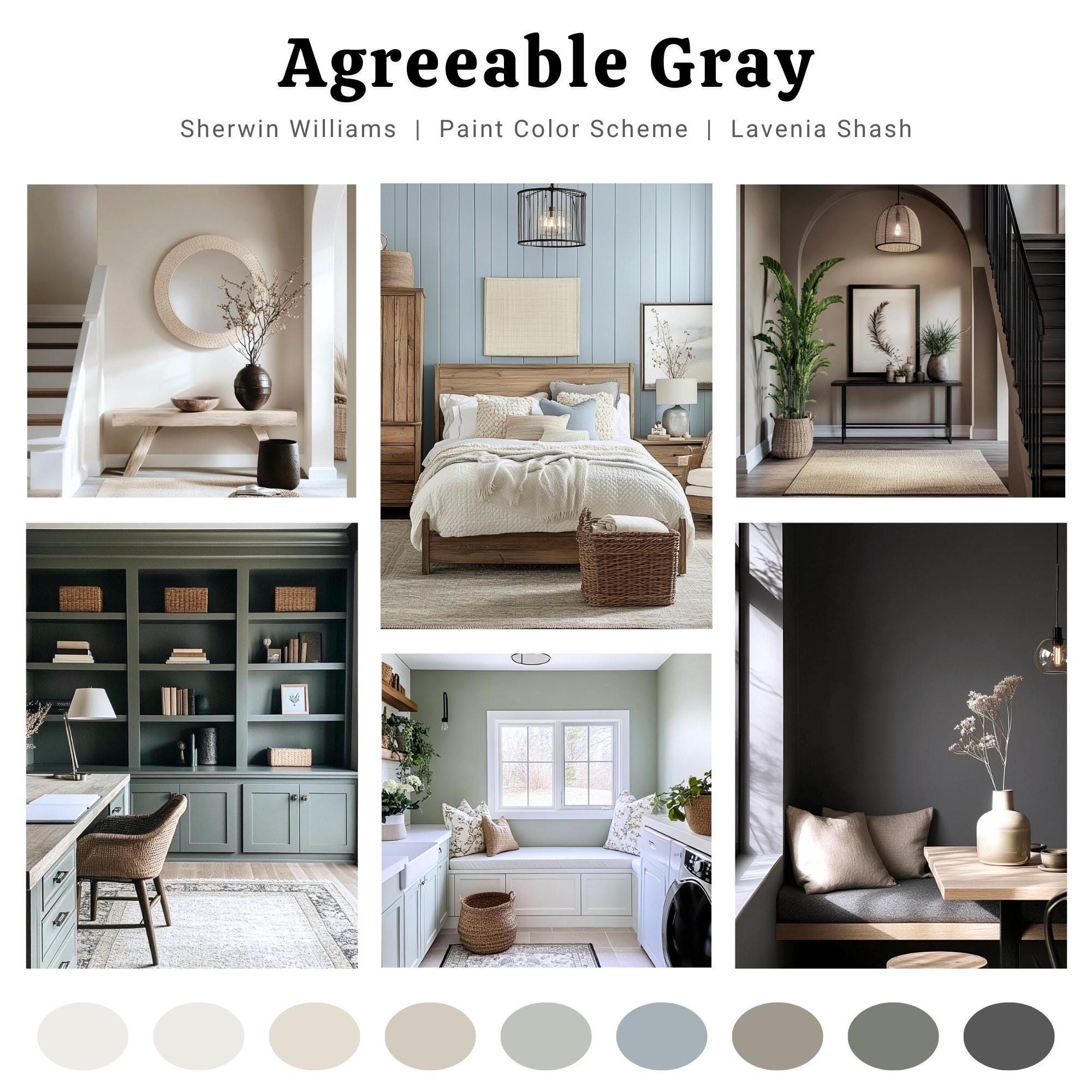 Agreeable Gray Sherwin Williams Paint Palette, Modern Neutral Interior Paint  Colors for Home, Warm Gray Whole House Paint Color Palette. - Etsy, image size:2000x2000