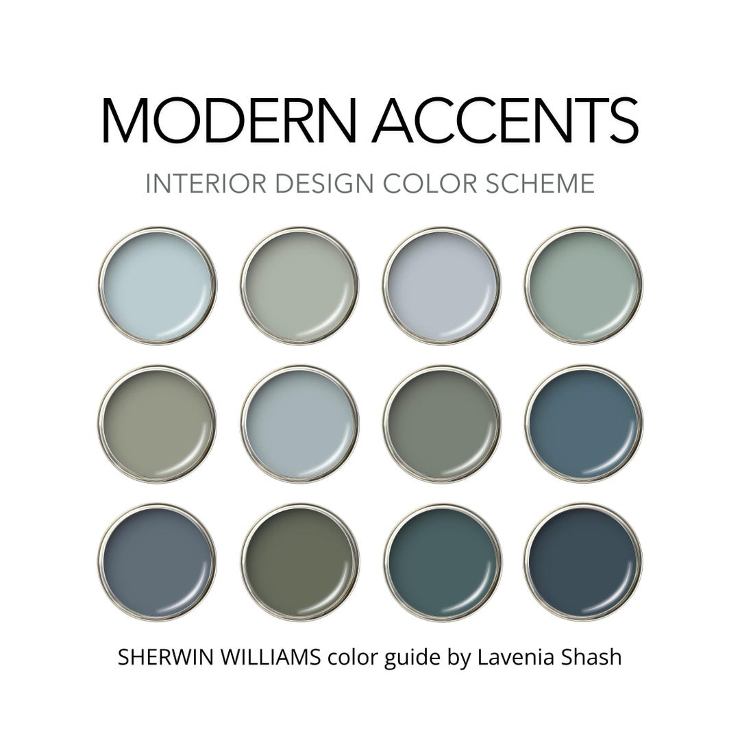 Sherwin Williams Paint Palette: Modern Blue, Green, Teal