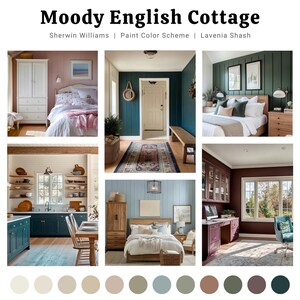 English Cottage Color Palette: Sherwin Williams Moody Paint Scheme for ...