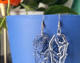 Pendientes colgantes de murciélagos en el ataúd