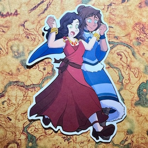 The Legend of Korra Sticker | Korrasami x Howls Moving Castle | Glossy Vinyl Sticker Waterproof