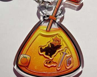 The Locked Tomb Bag Drinks (Gideon Orange Soda) Double Sided Epoxy Acrylic Shaker Keychain 3"