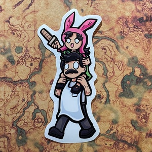 Bob&#39;s Burger Stickers | Bob and Louise | Glossy Vinyl Sticker Waterproof