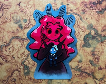 Lore Olympus Sticker | Giant Persephone and Tiny Hades | Glossy Vinyl Sticker Waterproof