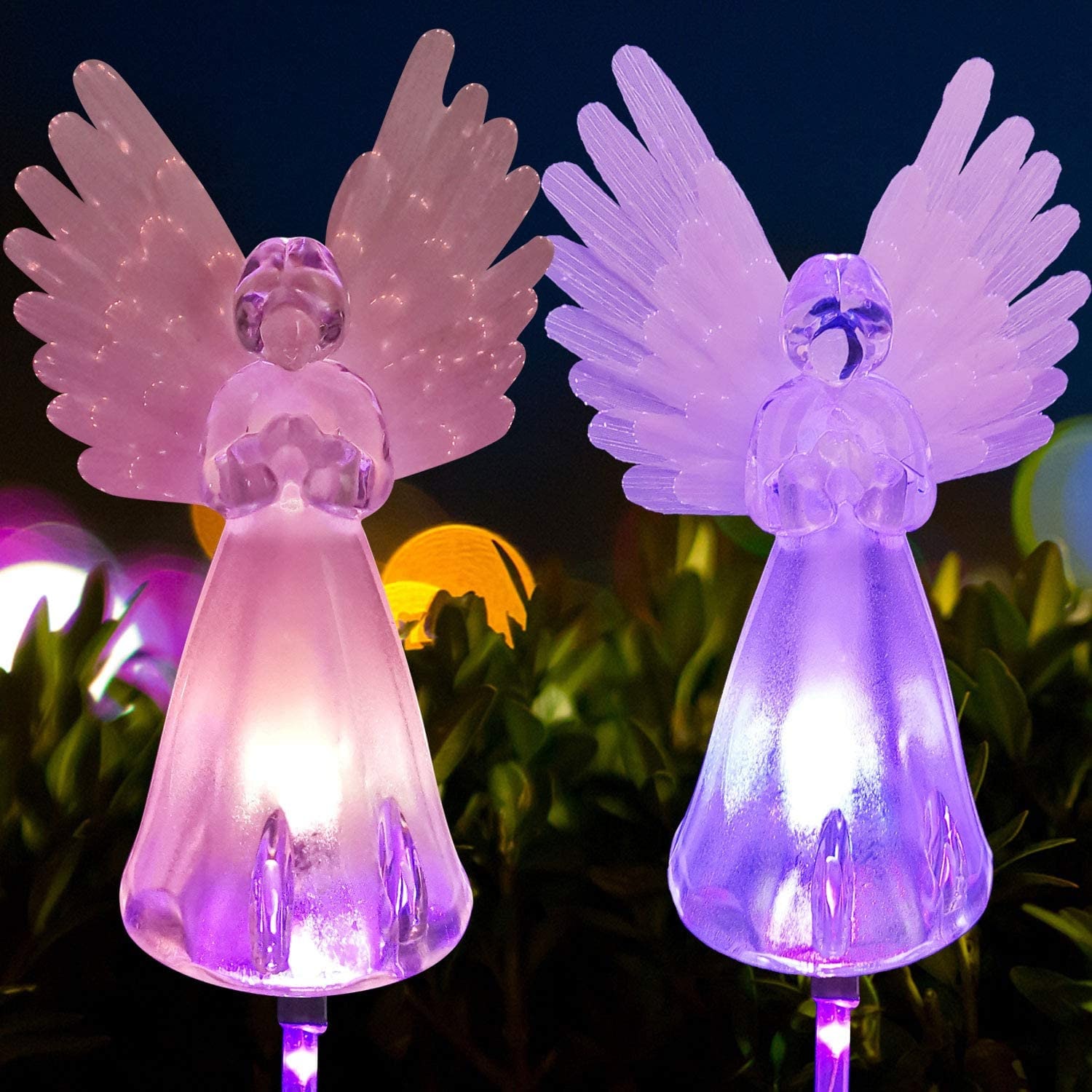 TSL Solar Power Guardian Angel 2PC Garden Decor Solar Solar Etsy