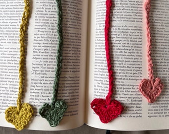 Bibliophile, Marque-page coeur en crochet