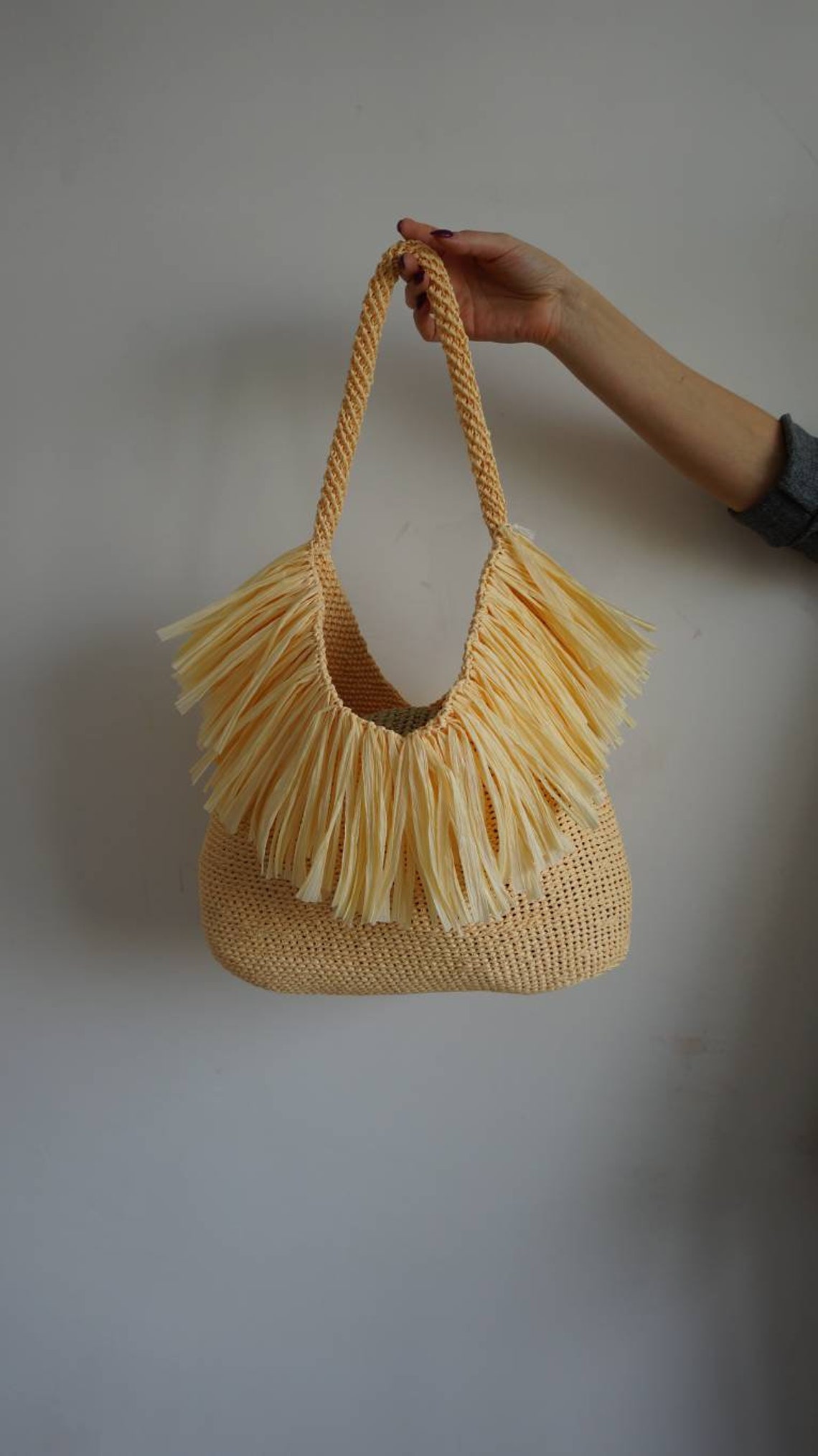 Raffia beach Tote bag market bag Etsy
