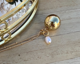Harmony ball necklace with natural stone l Lithotherapy l Gift future mom l Bola l Futur mom