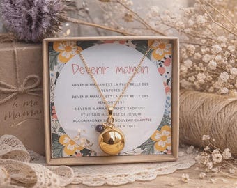 Pregnancy bola for crystal healing – Necklace for pregnant women – Personalized birthstone – Gift for expectant mothers – Maternity jewelry