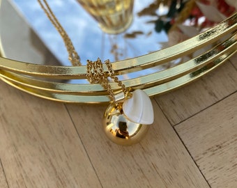 Pregnancy bola with mother-of-pearl heart l Gift future mom l Bola l Futur mom