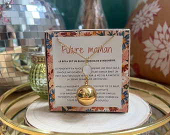 Pregnancy bola burst of moonstone l natural fine stone Gift idea for future mother l Pregnancy necklace for pregnant woman