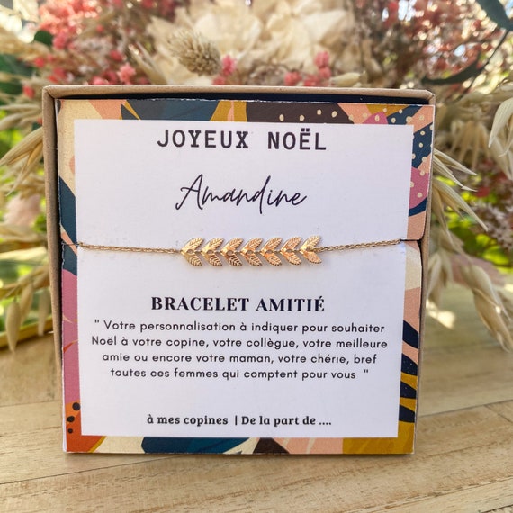 Cadeau de Noël pour ma meilleure amie bracelet personnalisé