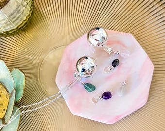 Silver-plated pregnancy bola – Natural Stone