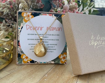 Harmony ball necklace with natural stone l Lithotherapy l Gift future mom l Bola l Futur mom