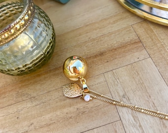Harmony ball necklace with natural stone l Lithotherapy l Gift future mom l Bola l Futur mom