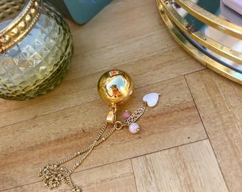 Harmony ball necklace with natural stone l Lithotherapy l Gift future mom l Bola l Futur mom