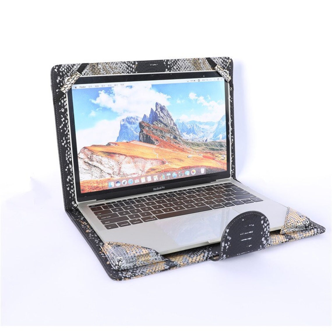 Customized Crocodile Pattern Leather Laptop Case Monogrammed Etsy