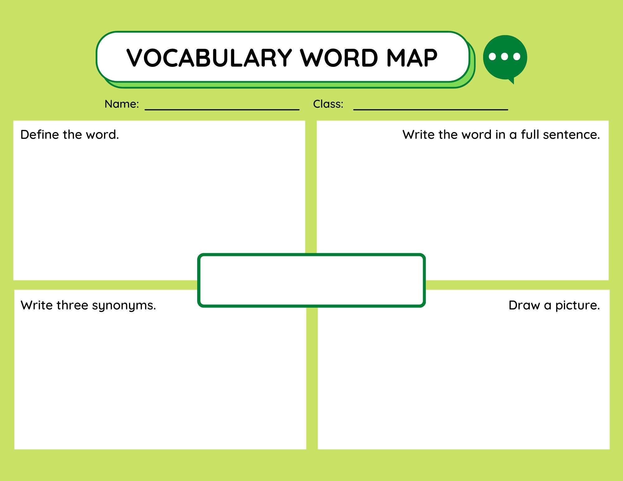 Vocabulary Word Map Editable VOCABULARY WORD MAP WKWI