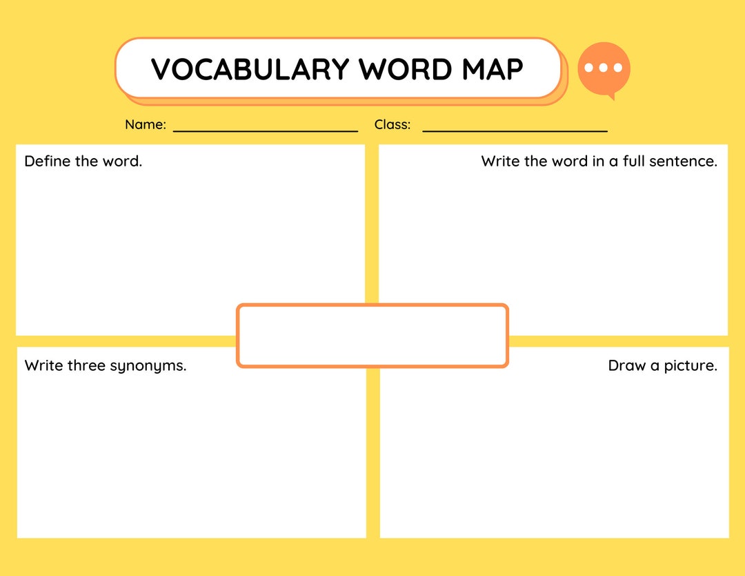 Yellow Vocabulary Word Map Graphic Organizer Etsy Yellow Vocabulary Word Map Graphic Organizer Etsy