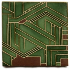 Frank Lloyd Wright inspired Style Tile Images - Modern Ceramic Art, Geometric Design, Prairie Style, Organic Design, Usonia, Mayan Revival