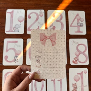 Card primi mesi del bambino - card per fotografie bambini. compi mese - mese per mese , idea regalo neonato, regalo gravidanza.